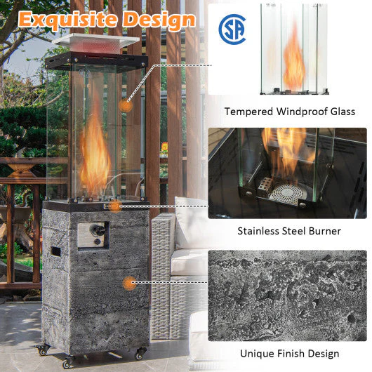 41 000 BTU Propane Patio Heater With Metal Hood-Dark Gray - Kaedas