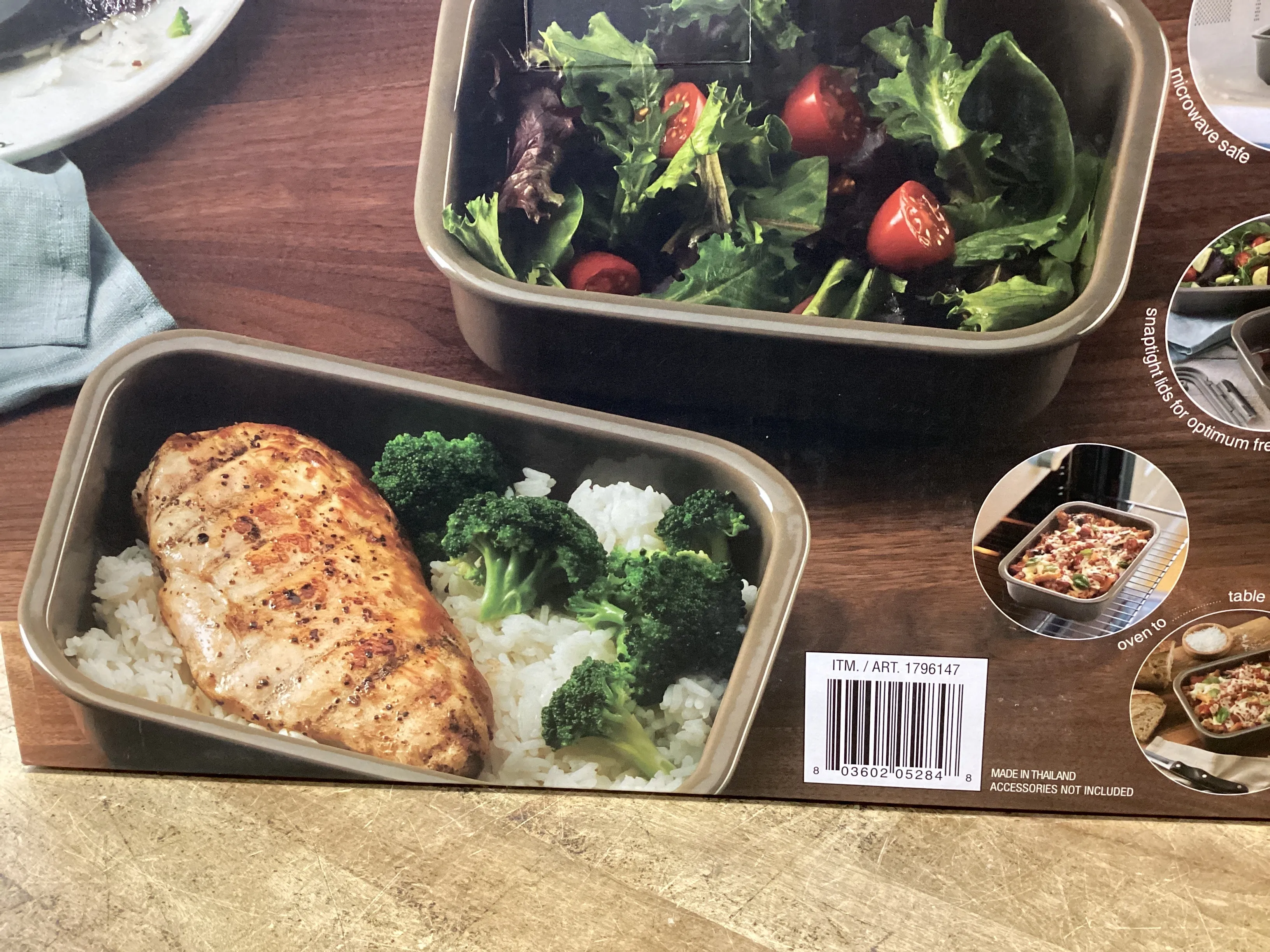 Ceramic food storage set 10 pc taupe -ceramic leak free containers with tempered glass lids - Kaedas