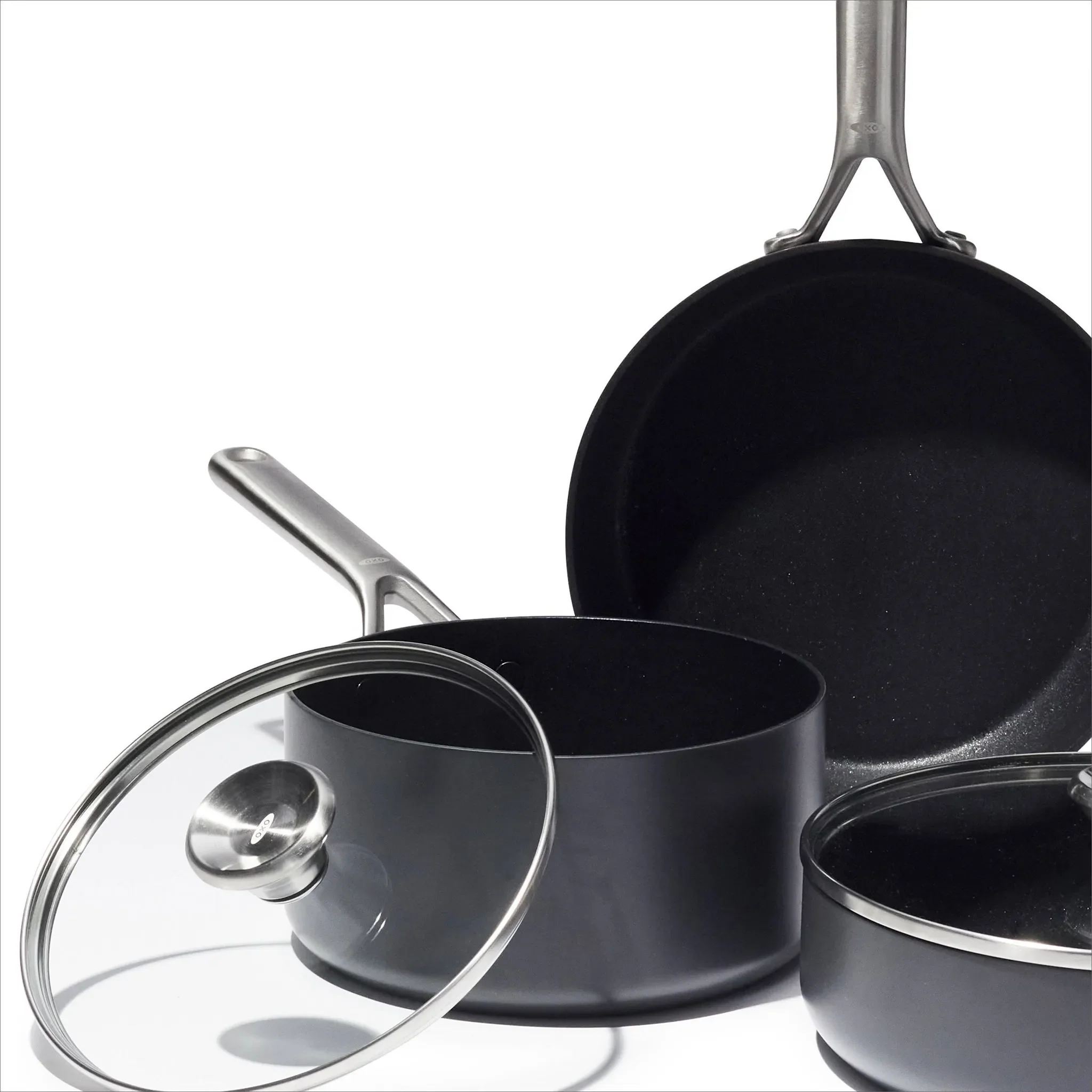 5-Piece Ceramic Non-Stick Cookware Set - Gray - Kaedas