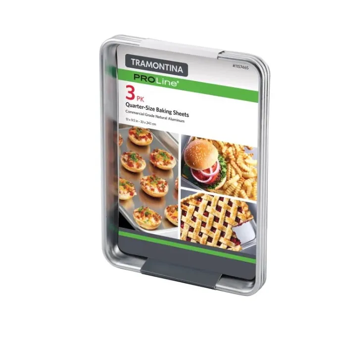 Aluminum Baking Sheet Pans - Quarter Size - Set of 3 - Kaedas