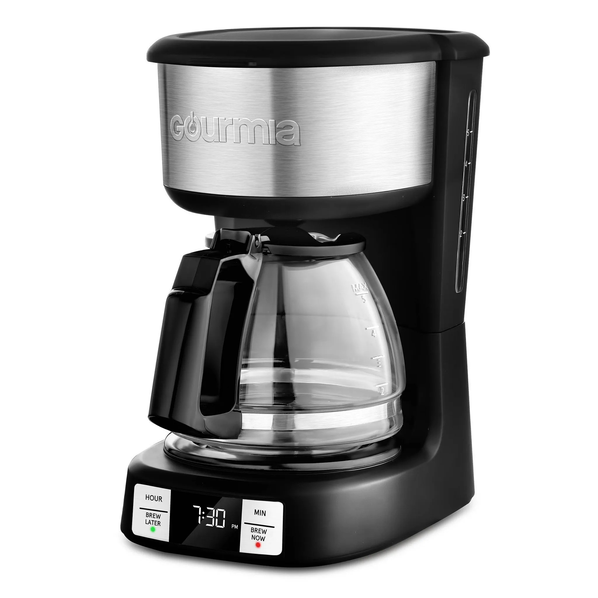 5 Cup Programmable Drip Coffee Maker with Brew Later Black - Kaedas