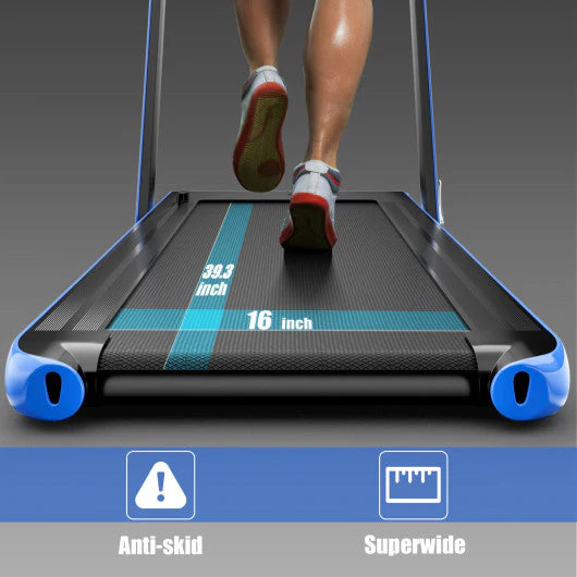 2.25HP 2 in 1 Folding Treadmill With APP Speaker Remote Control-Navy - Kaedas