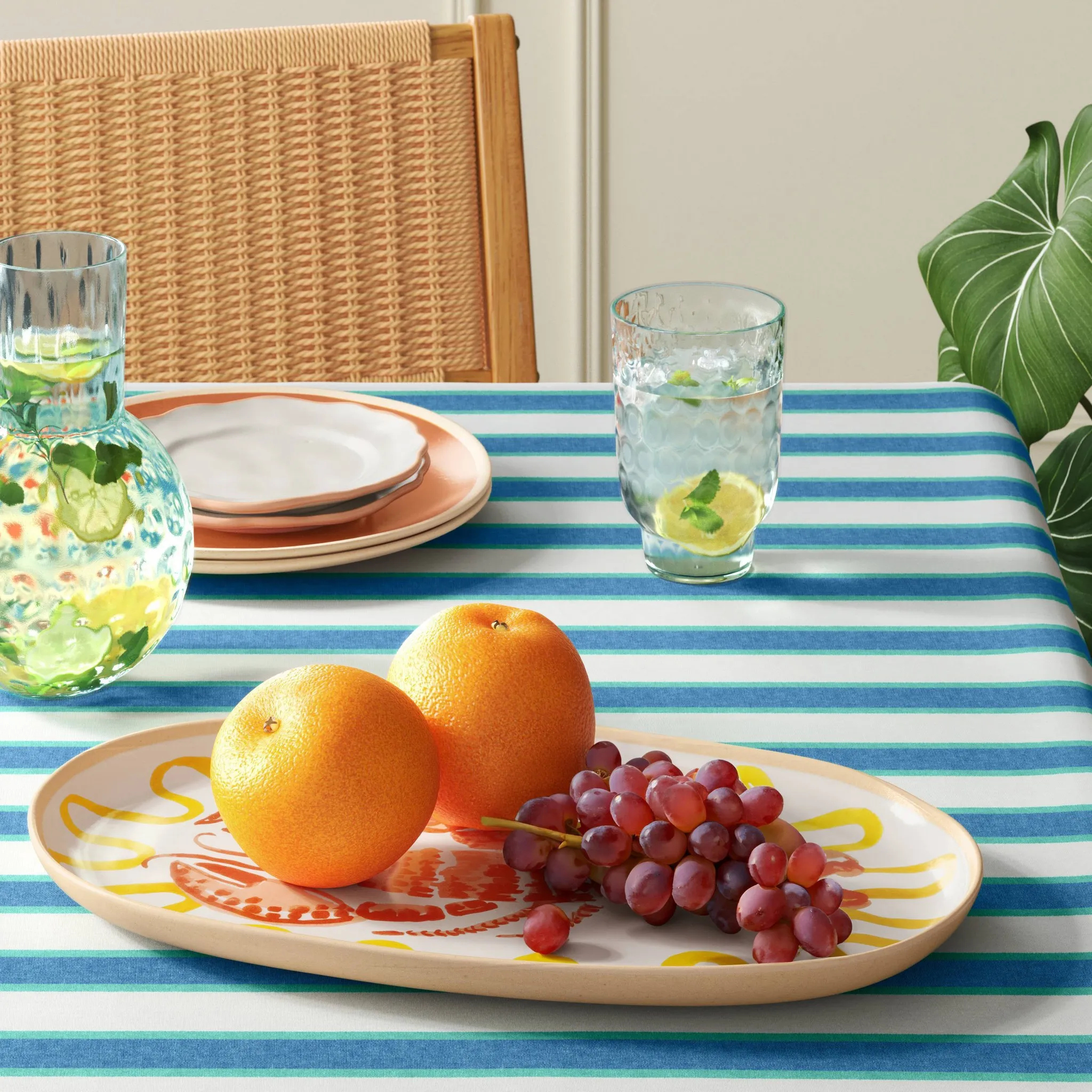 Coastal 16-Inch Oval Lobster Serving Platter - Orange - Kaedas