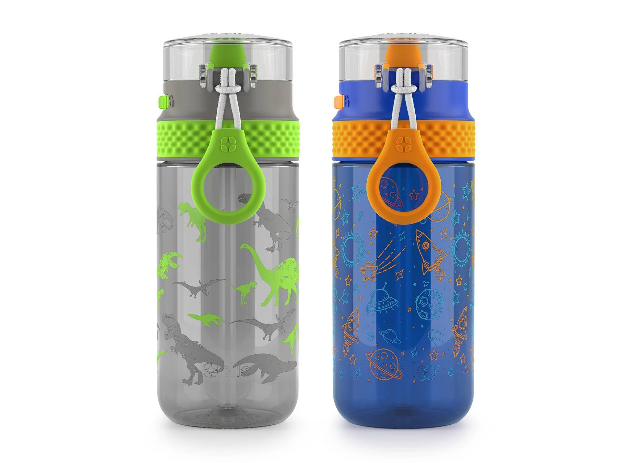 Ello Stratus 16oz Kids' Water Bottles - Gray/Blue, 2-Pack - Kaedas