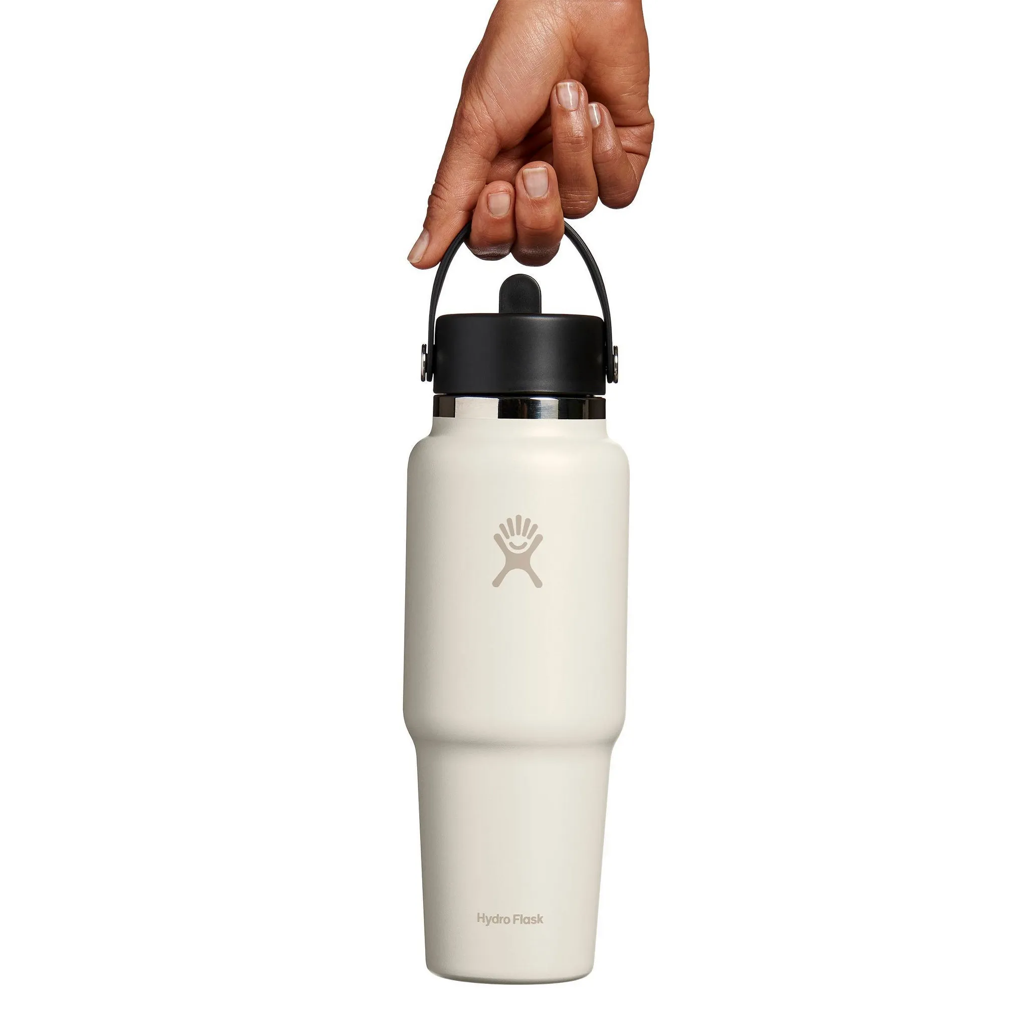 32oz Wide Mouth Flex Straw Travel Water Bottle - White - Kaedas