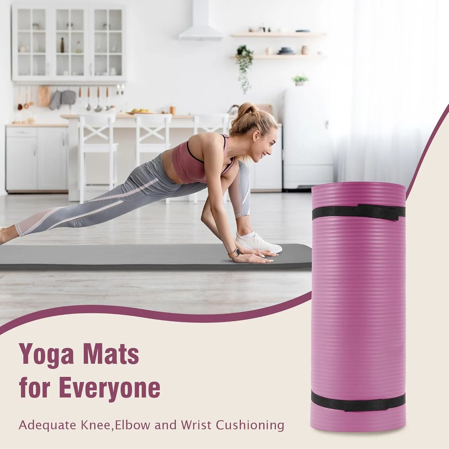 Extra Thick Non-Slip Yoga Mat - Deep Wine - Kaedas