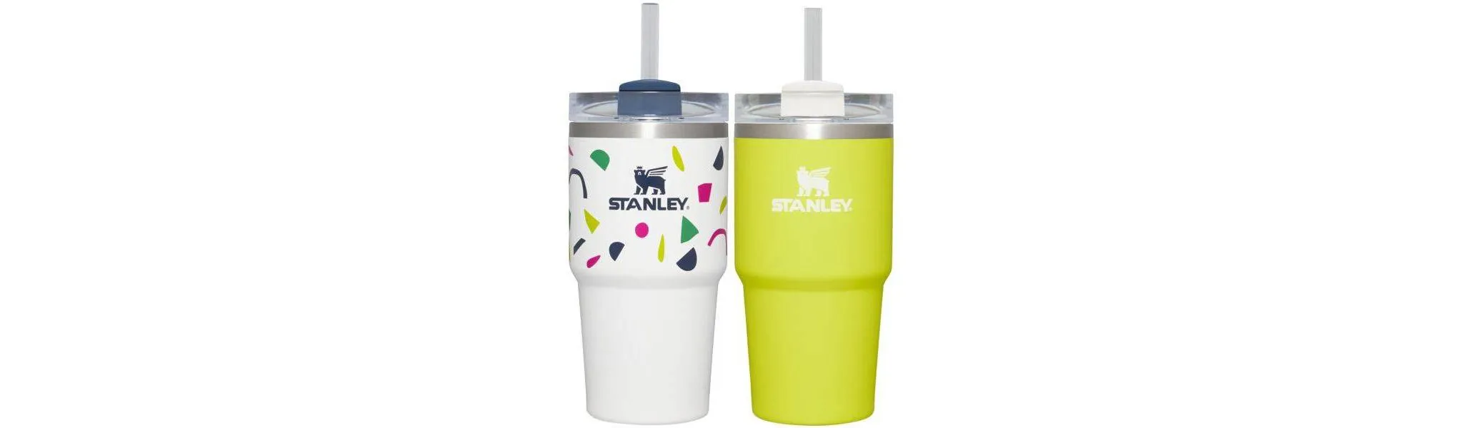 2pk 20oz Stainless Steel H2.0 Flowstate Quencher Tumblers - Abstract Geos/Electric Yellow - Kaedas