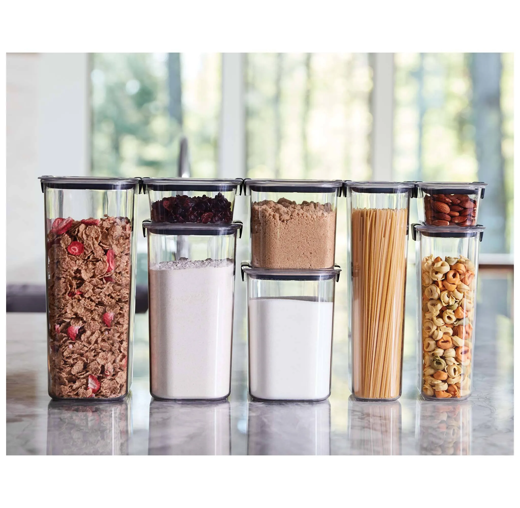 Brilliance 7.8 cup Pantry Airtight Food Storage Container: BPA-Free, Clear Plastic, Dishwasher & Freezer Safe - Kaedas