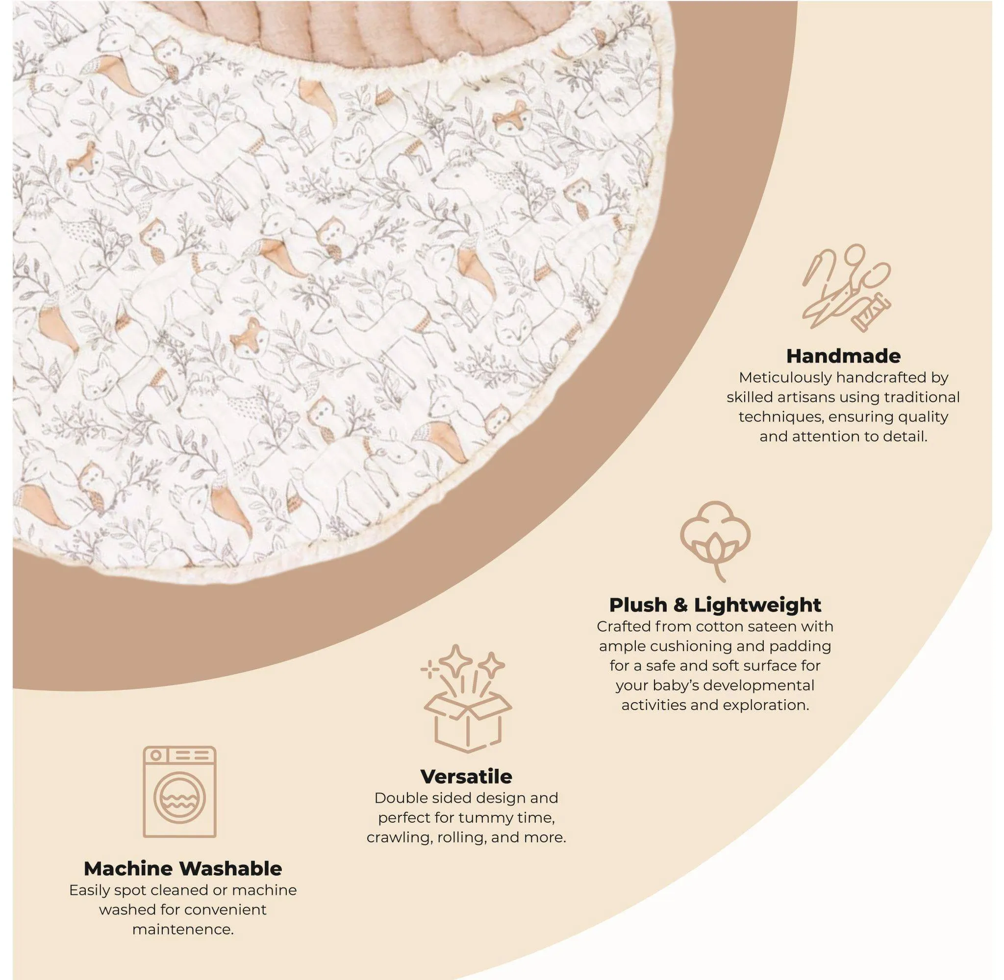 Cotton Quilted Activity Playmat - Ezra - Kaedas