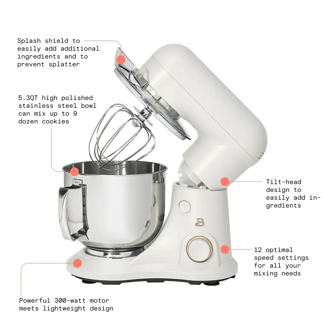 5.3 Qt Stand Mixer, White Icing by Drew Barrymore (See Description) - Kaedas