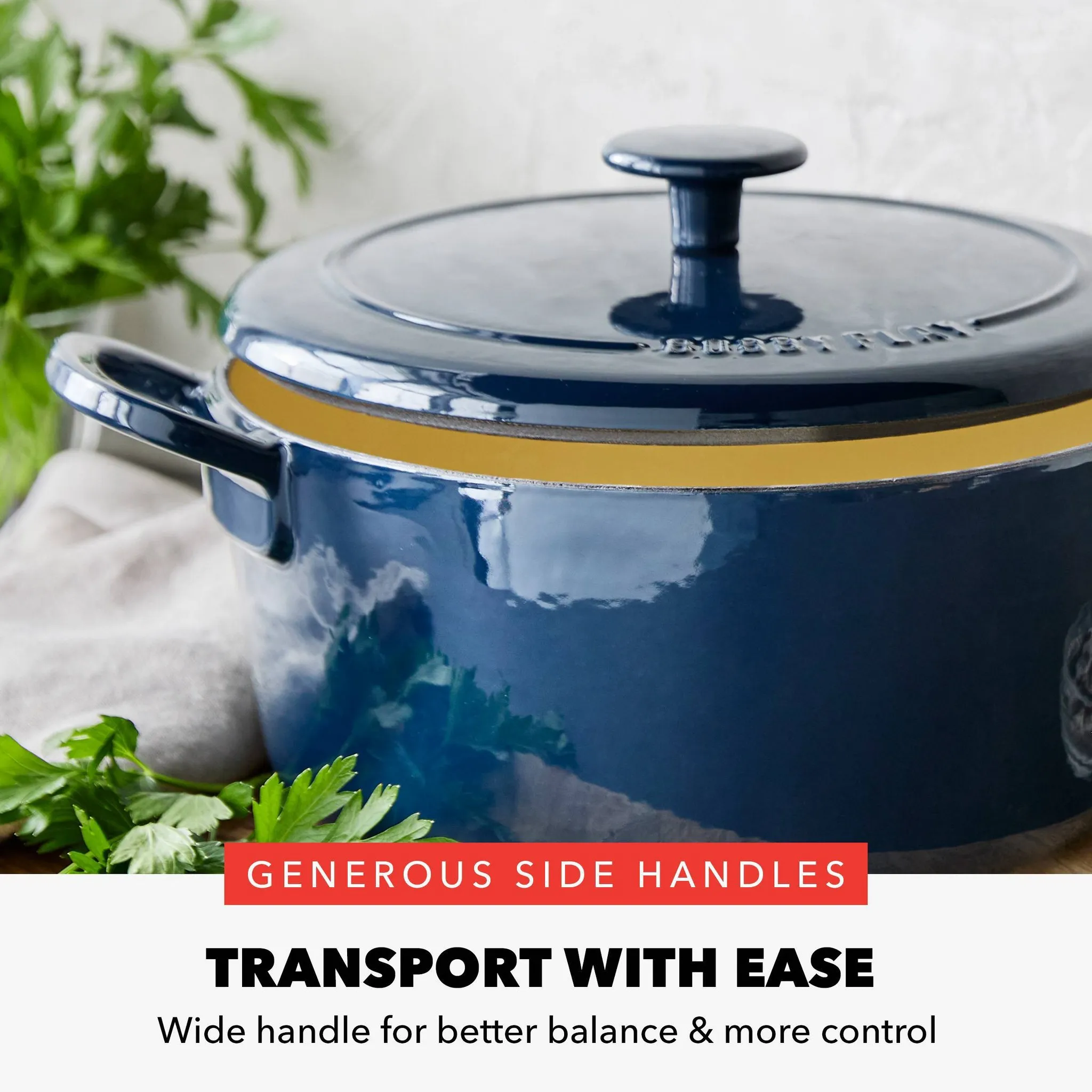 5.5qt Cast Enamel Dutch Oven Oxford Blue - Kaedas