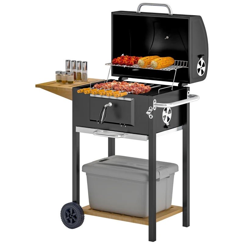Outsunny Charcoal BBQ Grill - Black - Kaedas