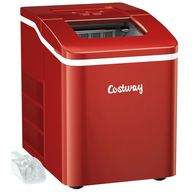Portable Countertop Ice Maker Machine With Scoop-Red - Kaedas
