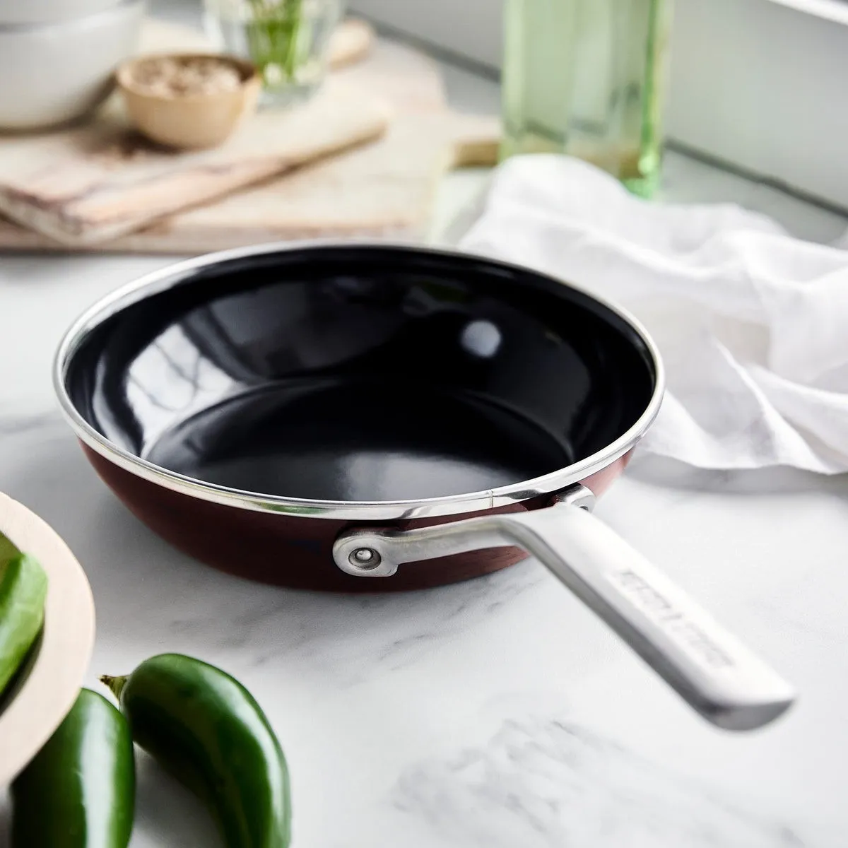 GreenPan Merten & Storck Steel Core Enameled 8-Inch Frypan - Chocolate Truffle - Kaedas