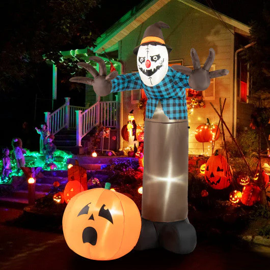 7 FT Inflatable Halloween Haunted Scarecrow Pumpkin Ghost With Built-in LED Lights - Kaedas