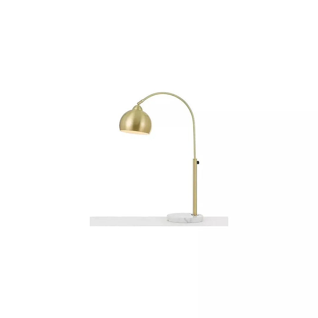 Orb Table Lamp with Metal Globe in Brushed Gold - Kaedas