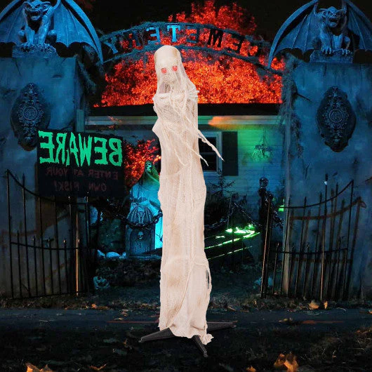 6FT Halloween Animated Standing Mummy With LED Red Glowing Eyes - Kaedas