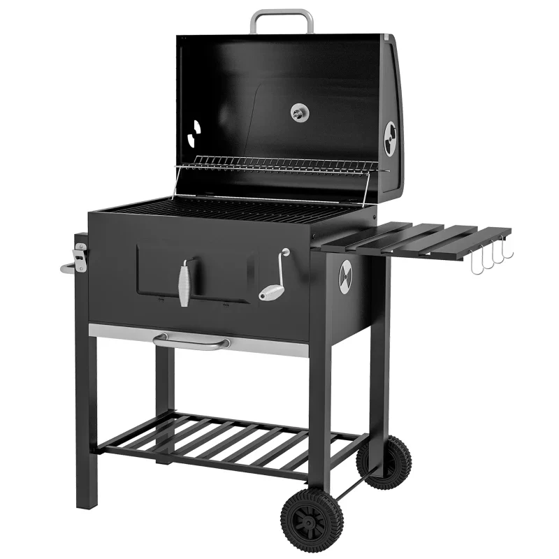 Outsunny Charcoal BBQ Grill and Smoker Combo - Kaedas