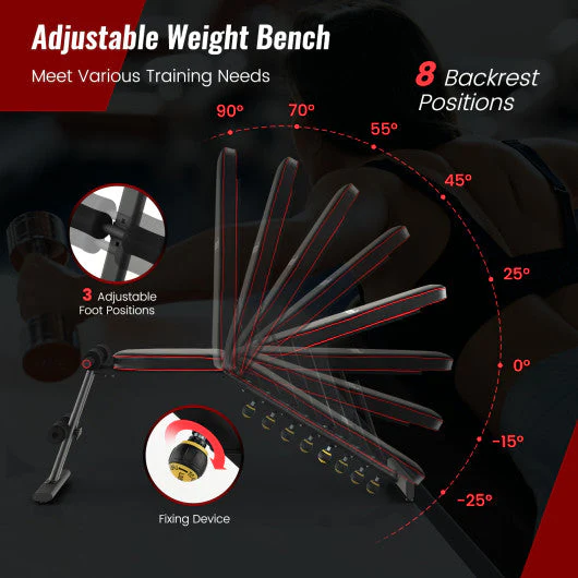 Adjustable Weight Bench Strength Training Bench for Full Body Workout - Kaedas