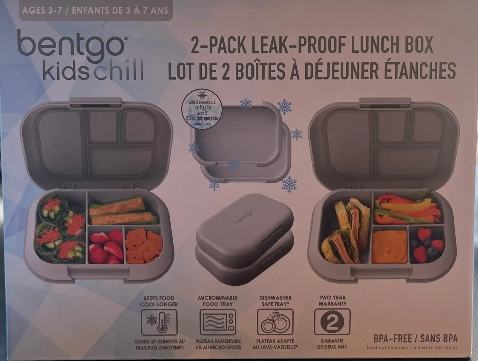 Kids Lunch Box Containers - 3 Pack - Kaedas