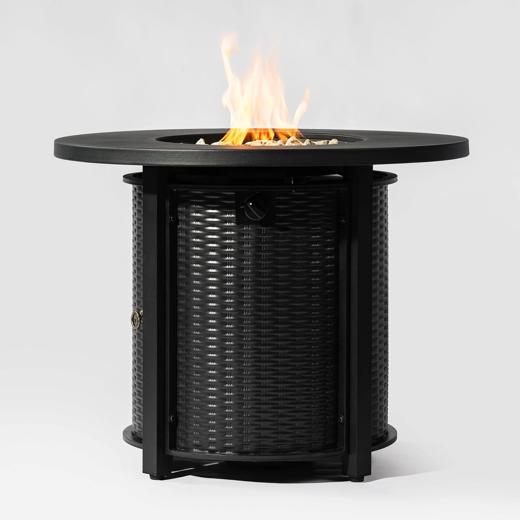 Propane Gas Fire Pit Table, 50000 Btu Round Steel Fire Pit - Kaedas