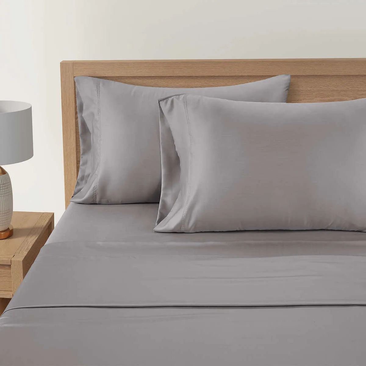 300 Thread Count Queen Gray Solid 4 Piece Sheet Set - Kaedas