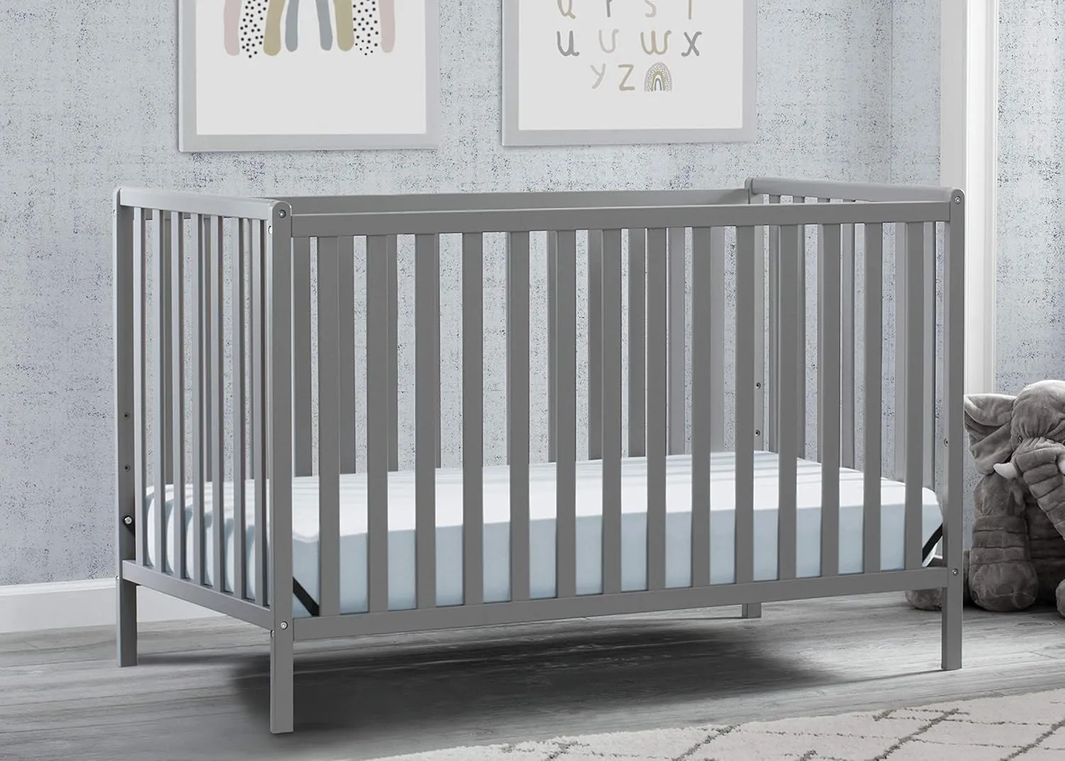 Heartland 4-in-1 Convertible Crib - Gray - Kaedas