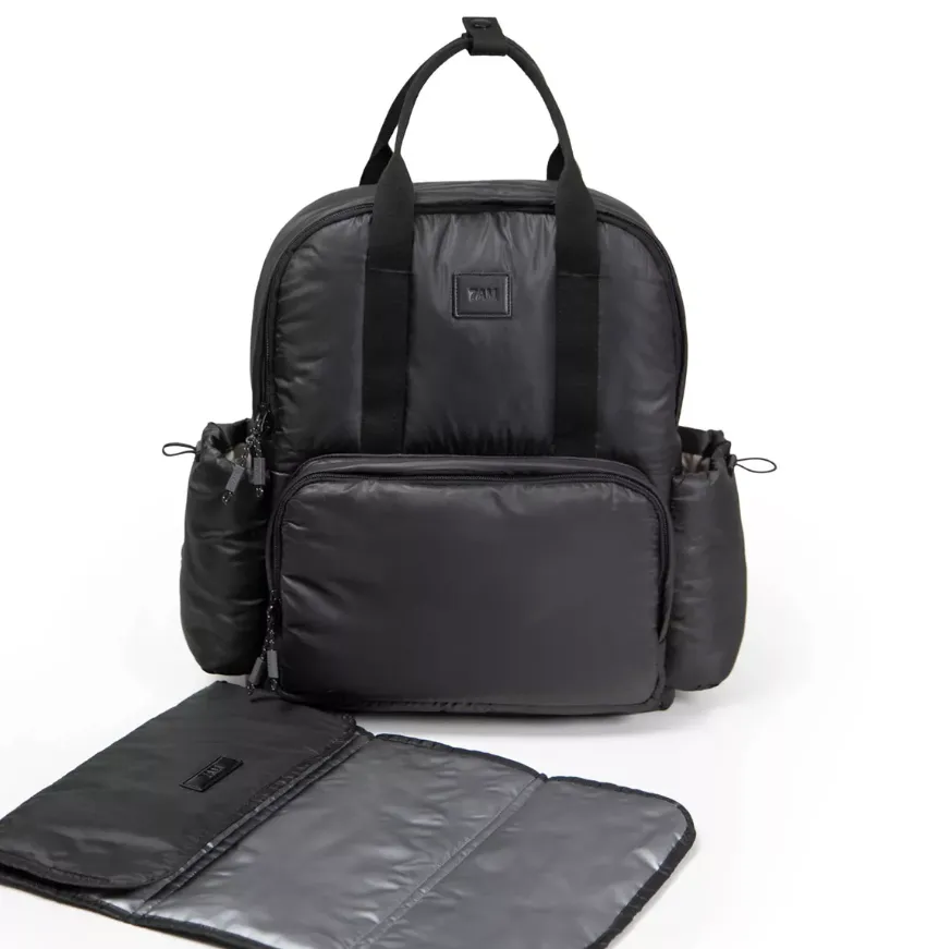 7am Enfant Diaper Bag Backpack with Portable Changing Pad - Water Resistant Shell - Black - Kaedas