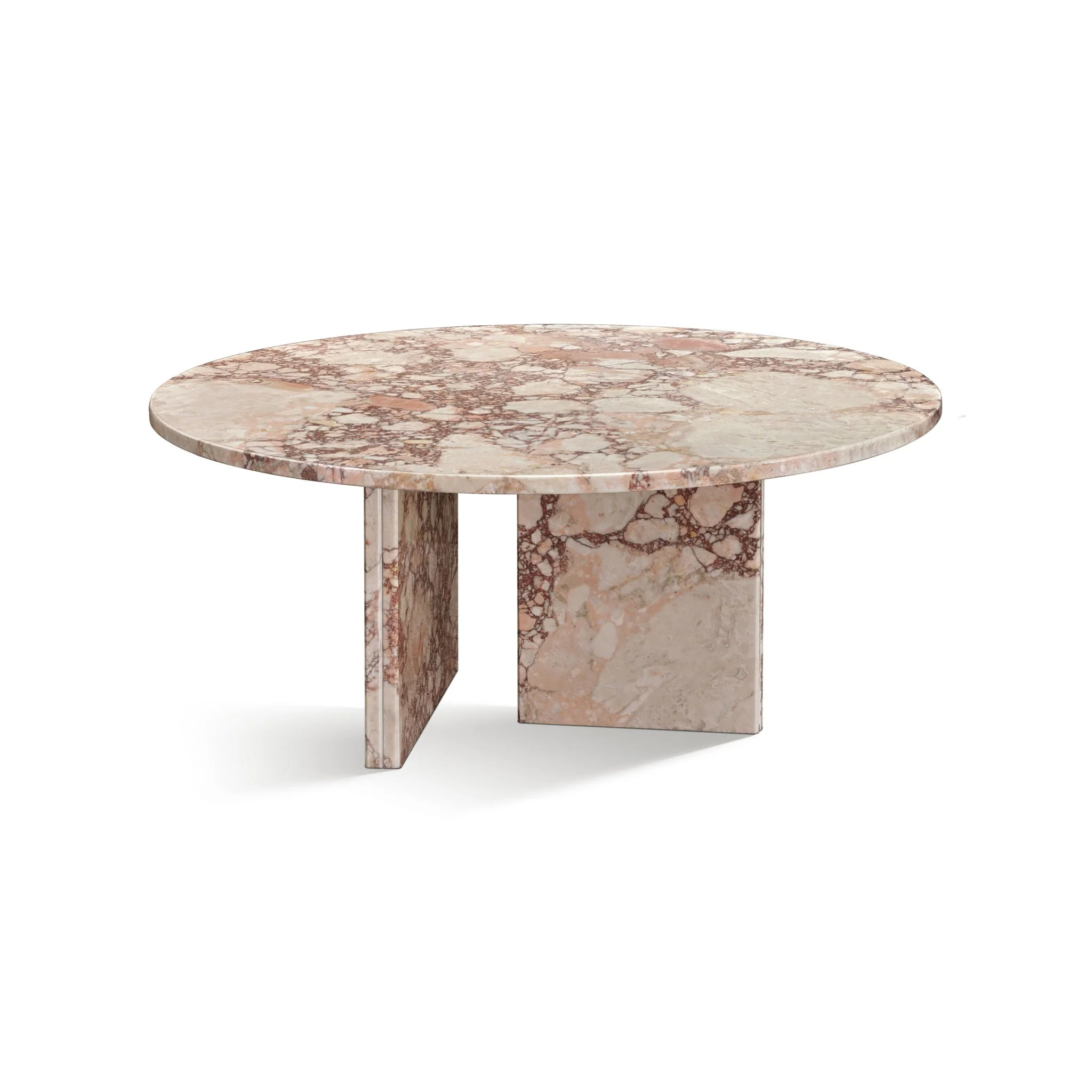 Diamond - Marble Coffee Table With Polished Surface for Living Room - Pink - Kaedas