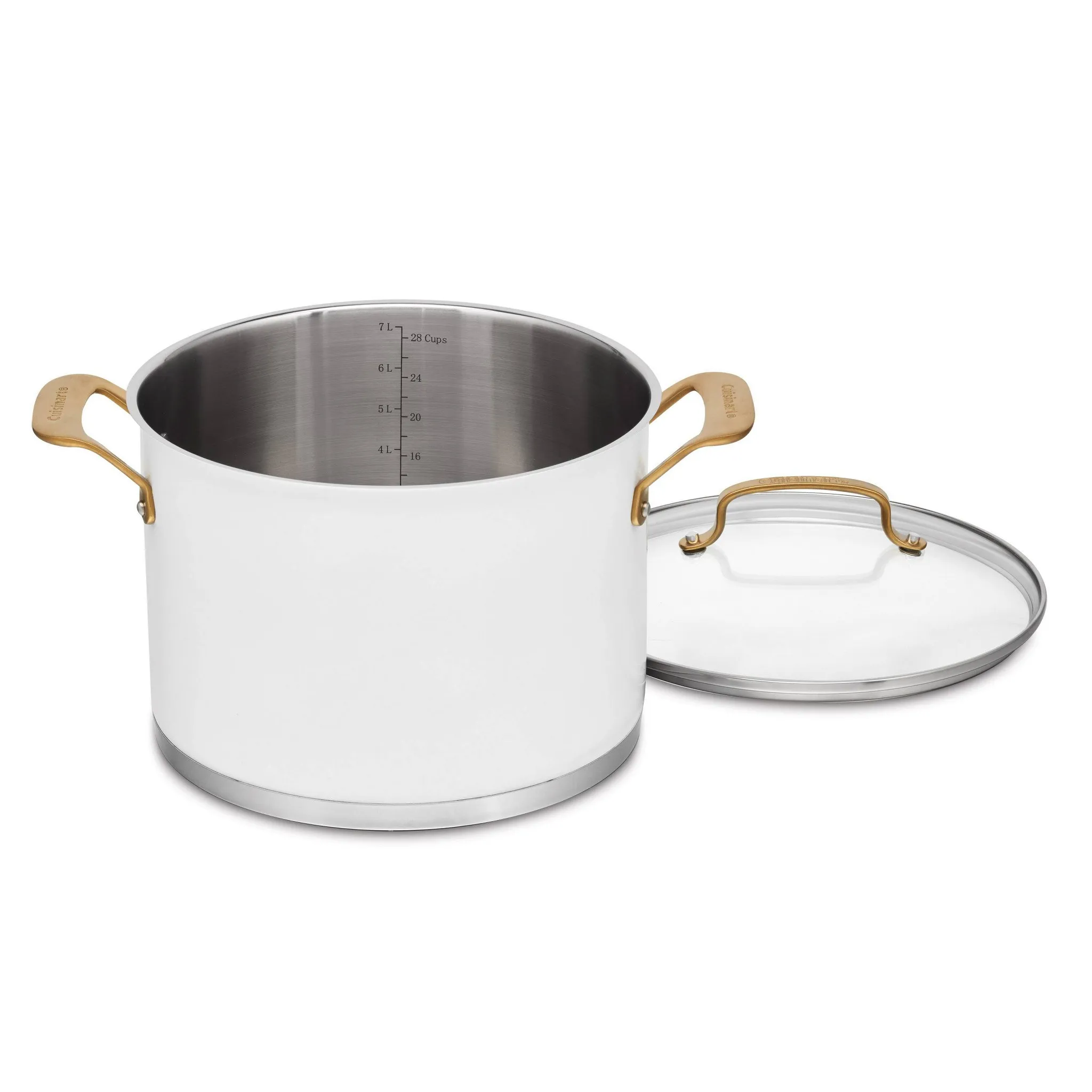 8qt Stainless Steel Stock Pot with Cover - Matte White - Kaedas