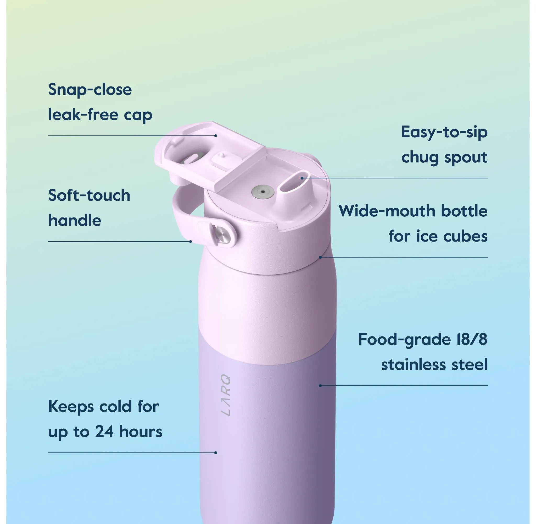 Swig Top 23oz Insulated Stainless Steel Water Bottle with Free Filter Straw-Luberon Lavender - Kaedas