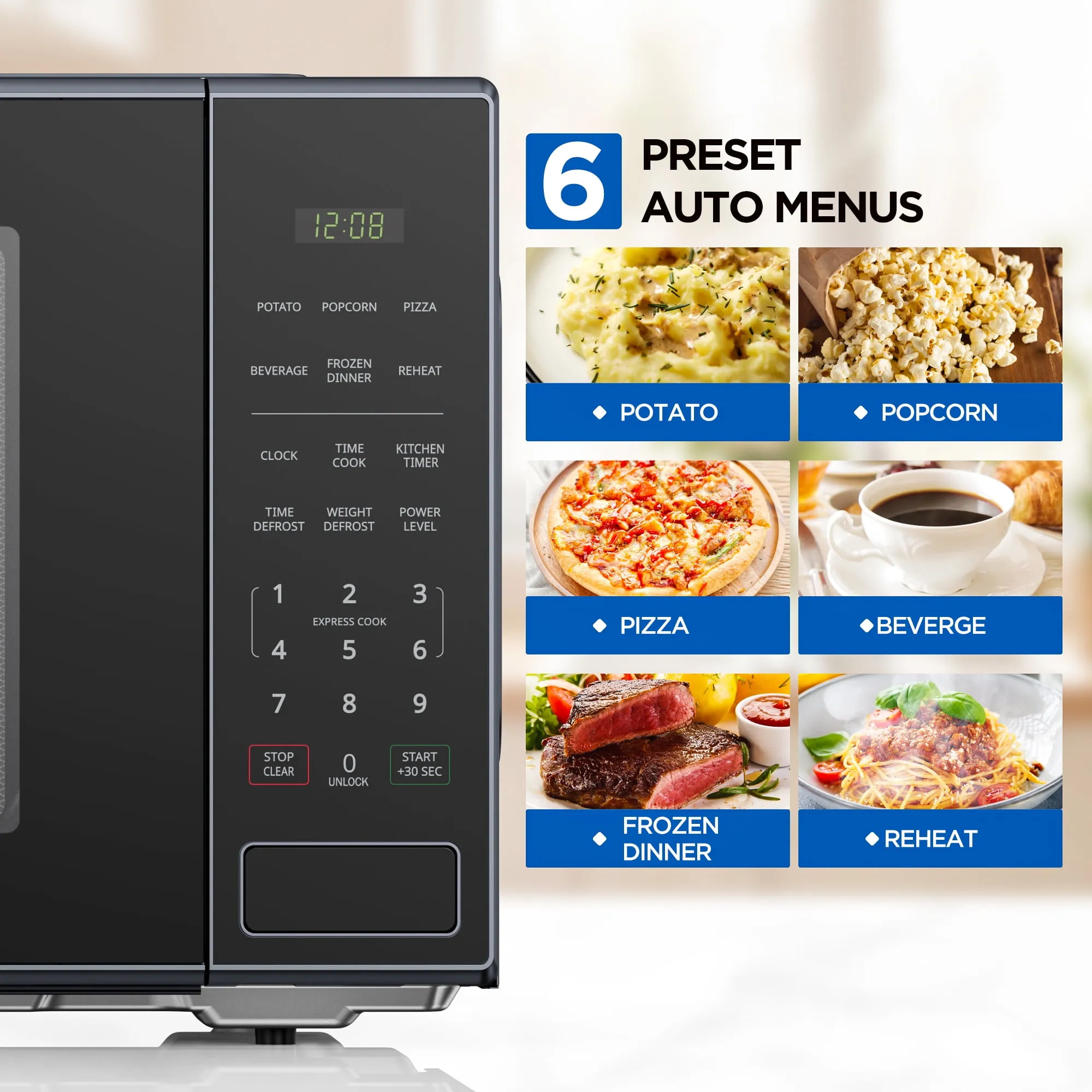 Mainstays 2.2 cu ft Countertop Microwave Oven, Black - Kaedas