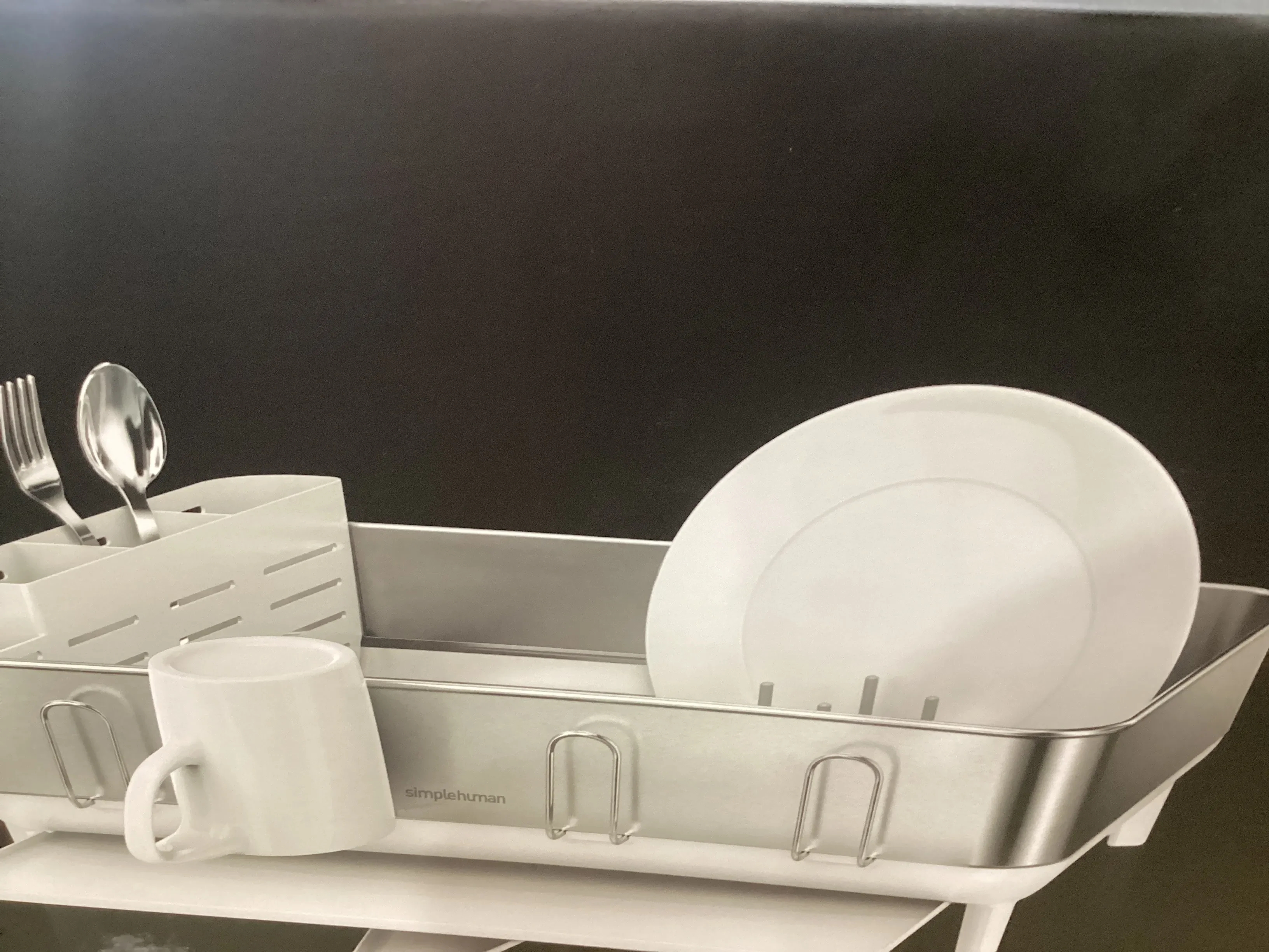 Simplehuman Steel Frame Dish Rack White and Stainless (See Description) - Kaedas