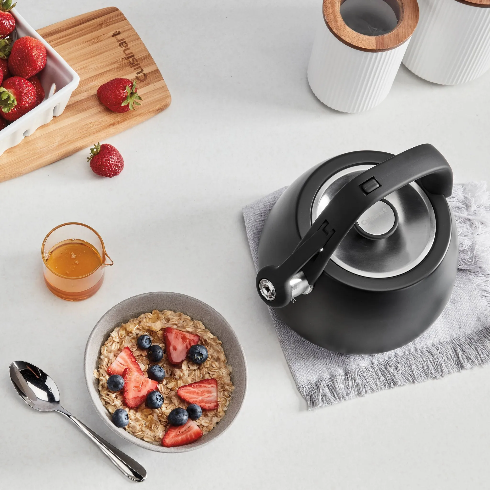 2qt Stainless Steel Stovetop Kettle- Matte Black - Kaedas