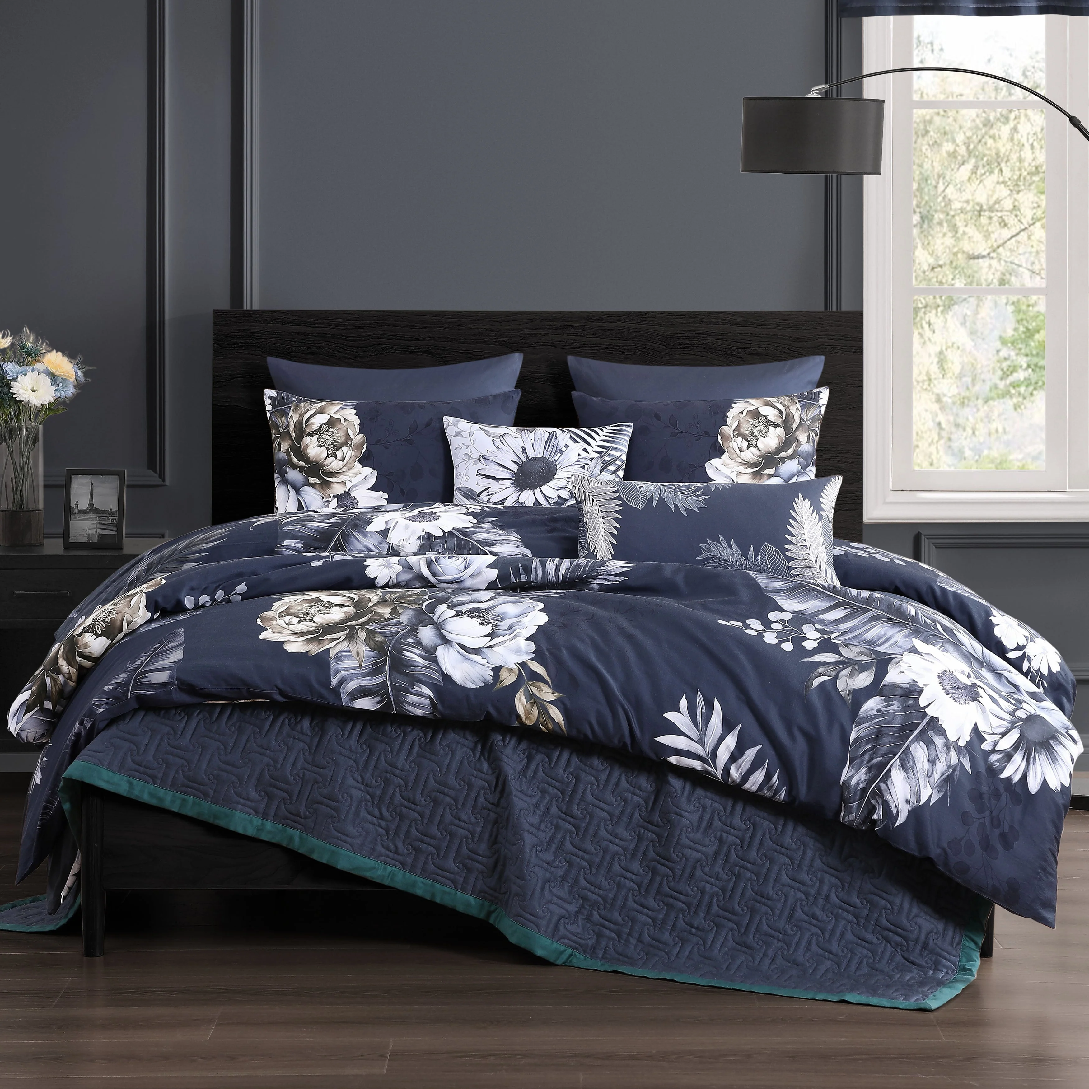 Bebejan Forget Me Not 5 Piece Reversible Comforter Set - Kaedas