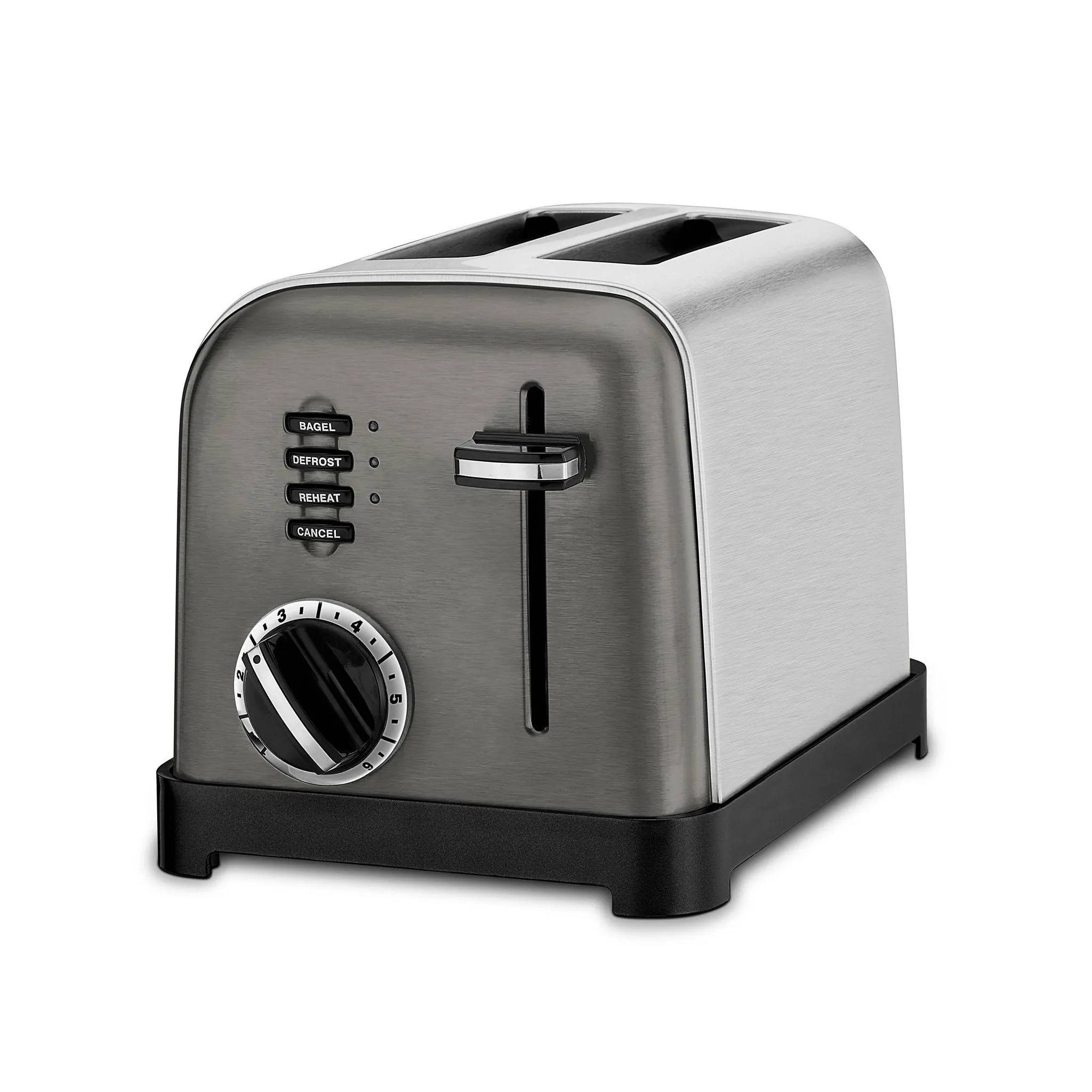 2-Slice Classic Toaster - Black Stainless Steel - Kaedas