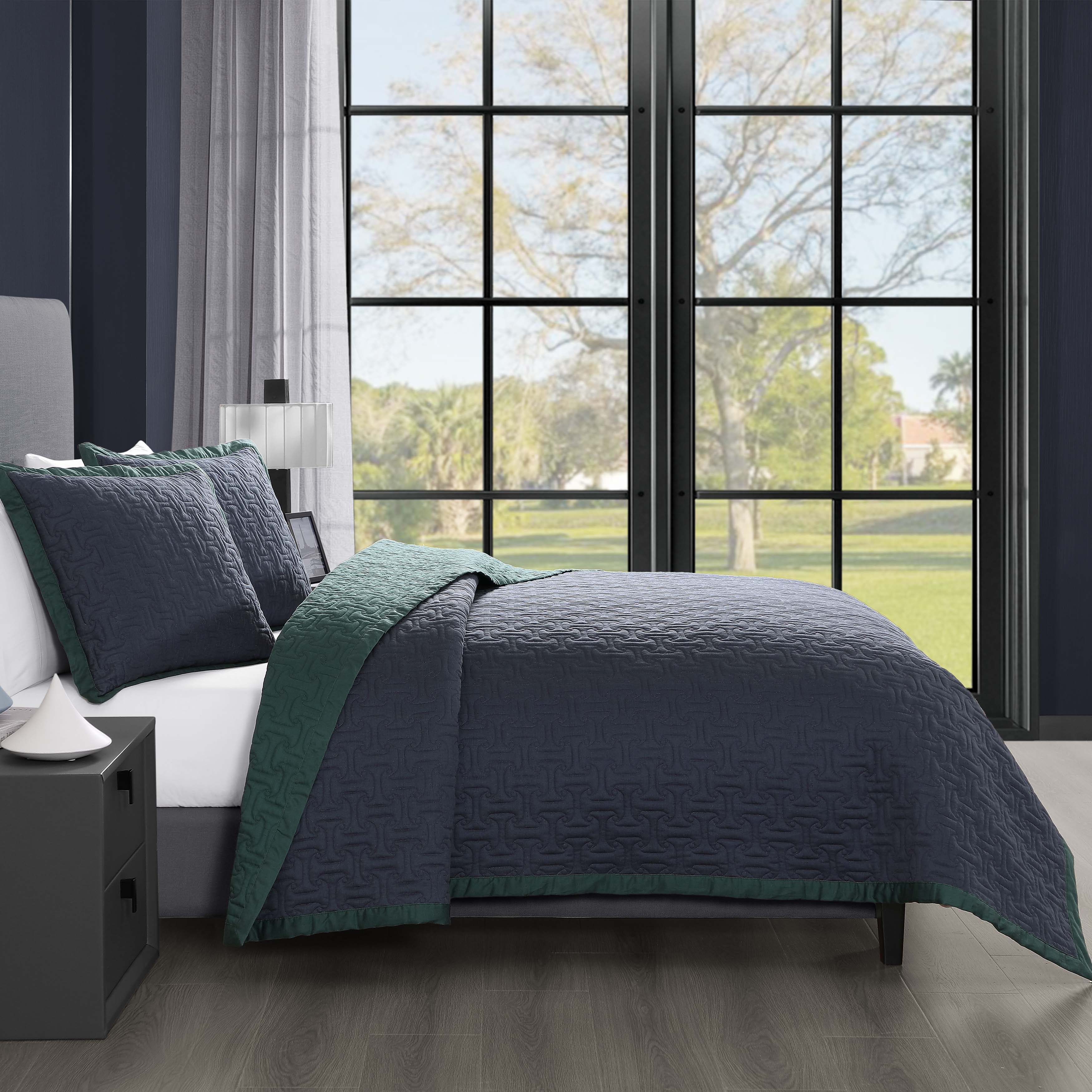 Bebejan 3 Piece Textured Quilted Coverlet Set - Kaedas