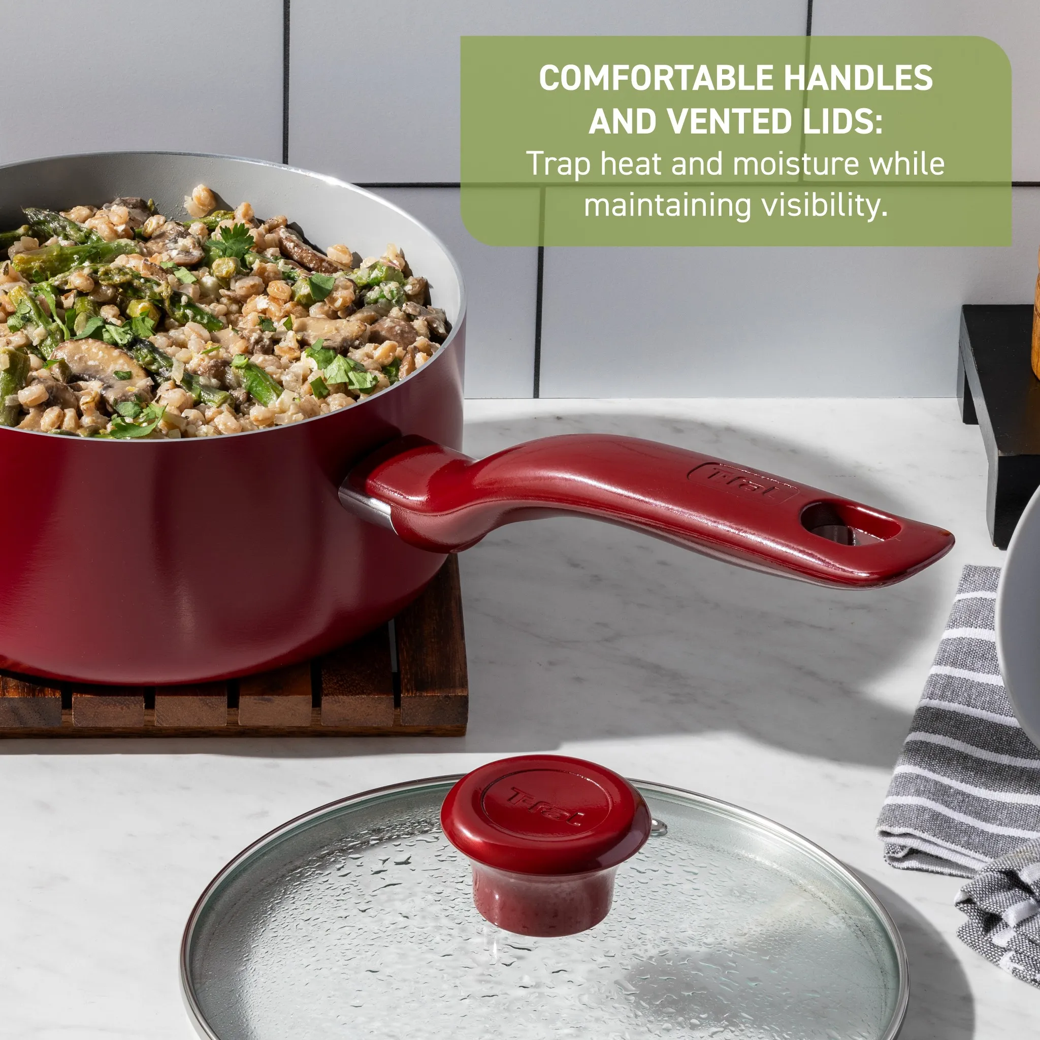 Ceramic Fry Pan Set - Red - Kaedas