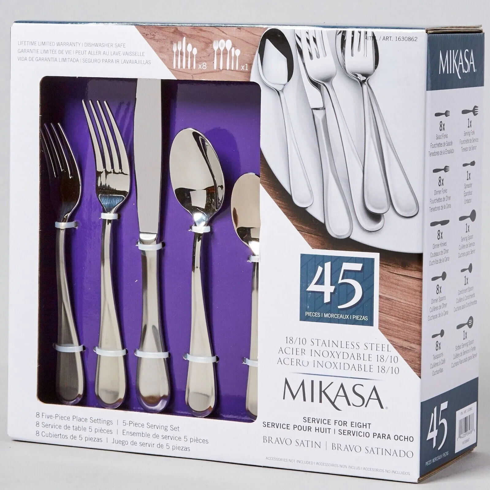 45-Piece Flatware Set for 8 - Stainless Steel - Kaedas