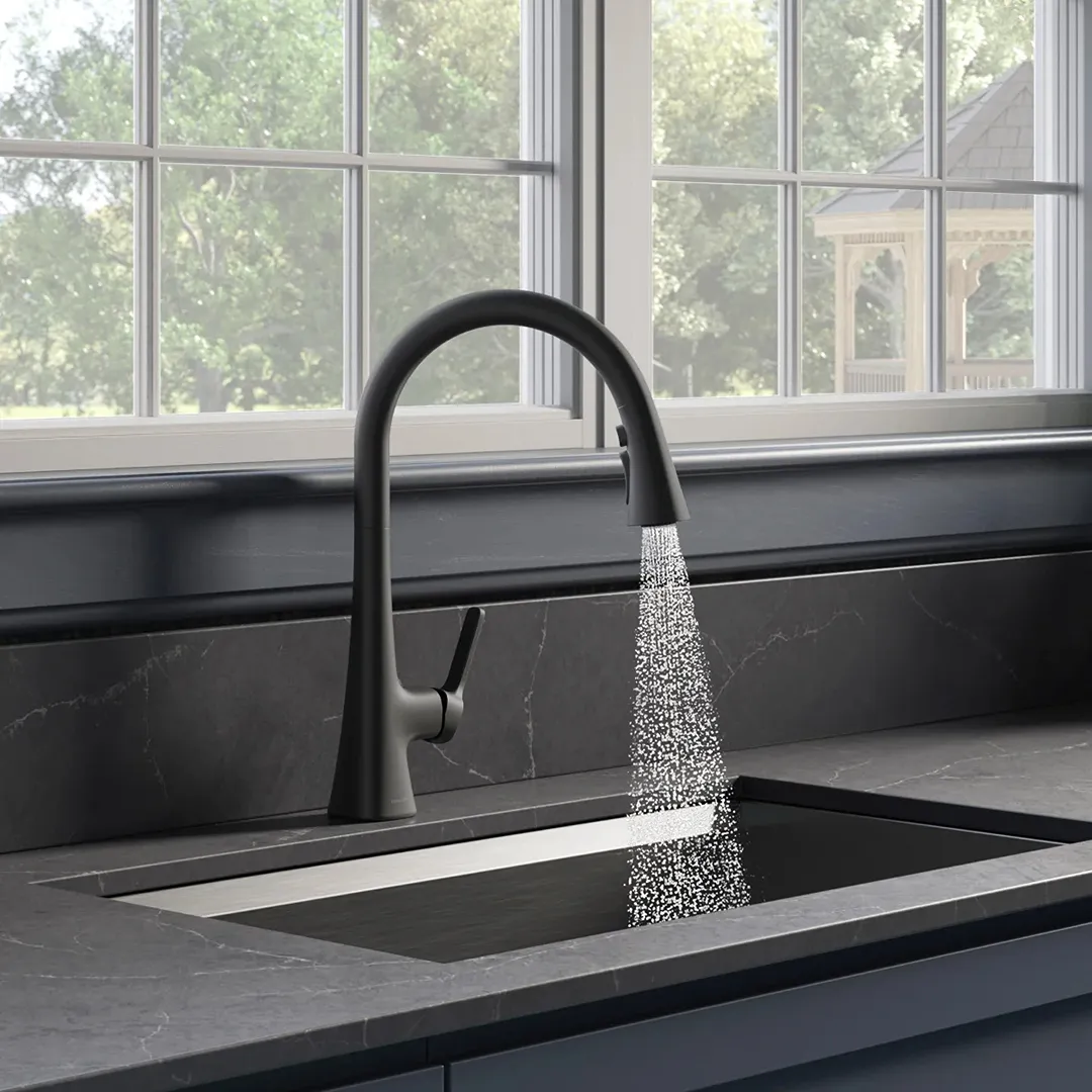 Pull-Down Kitchen Sink Faucet - Matte Black - Kaedas