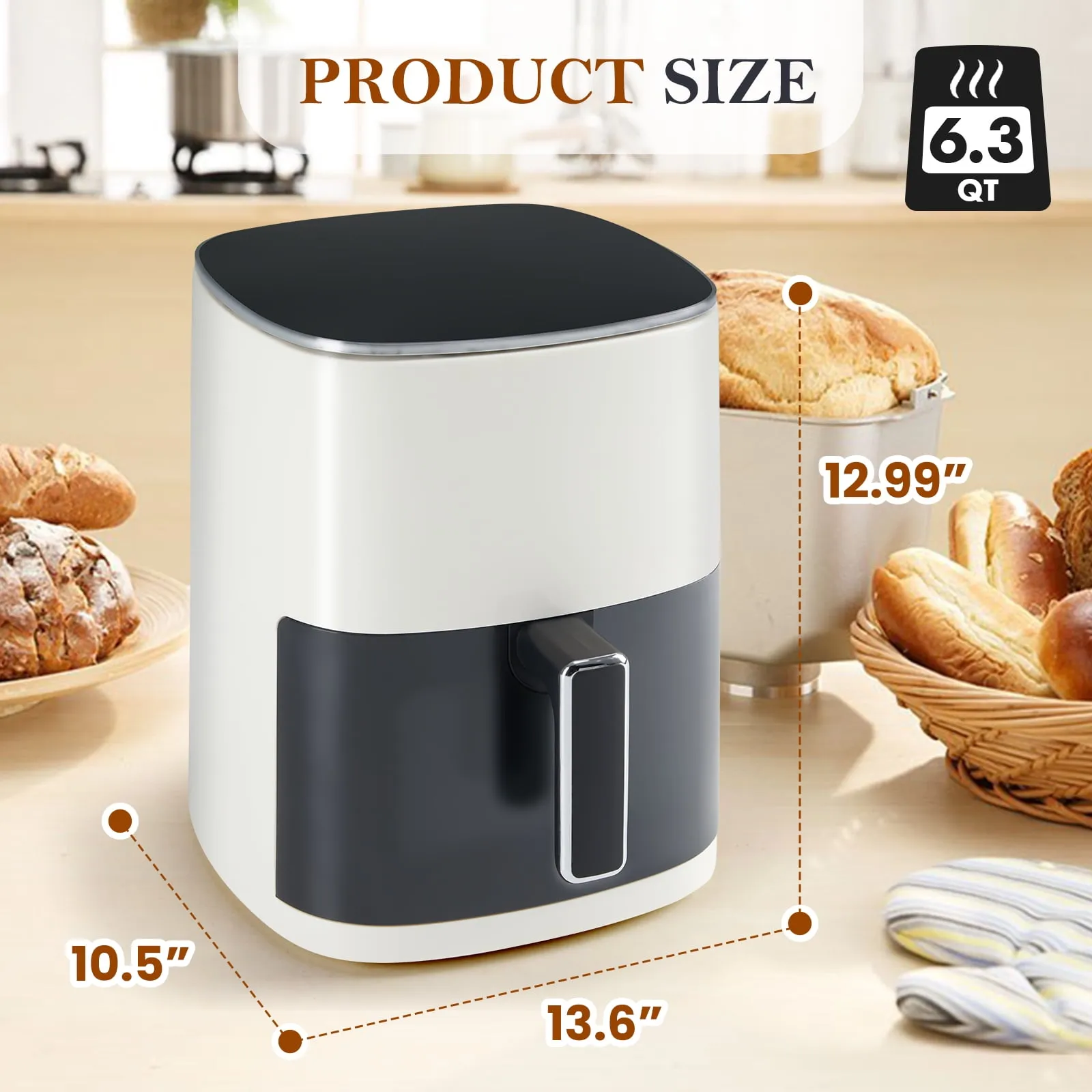 Gianna Air Fryer 6 Quart Capacity - 12-in-1 Multi-Functional Cooking Appliance - Kaedas