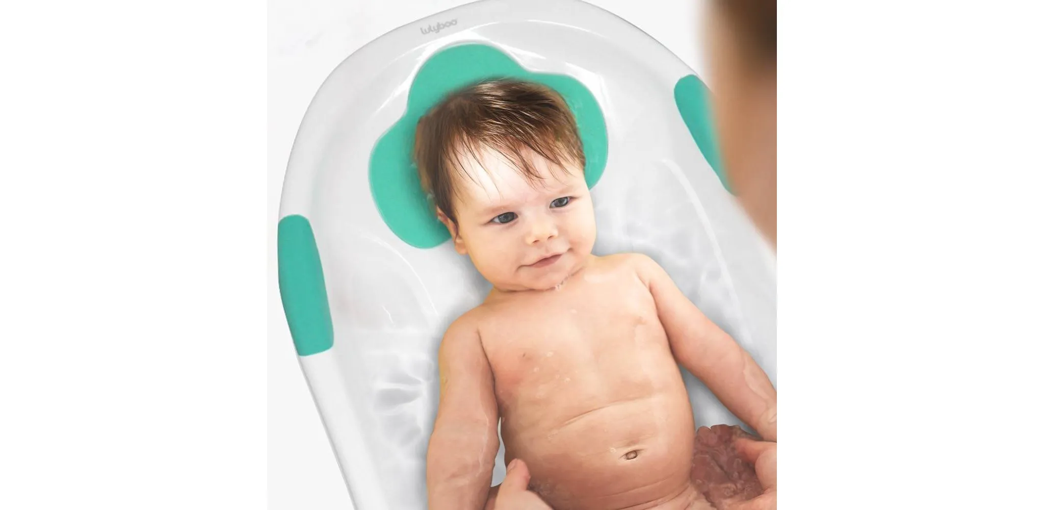 Baby Bathtub with Head Cushion - White - Kaedas
