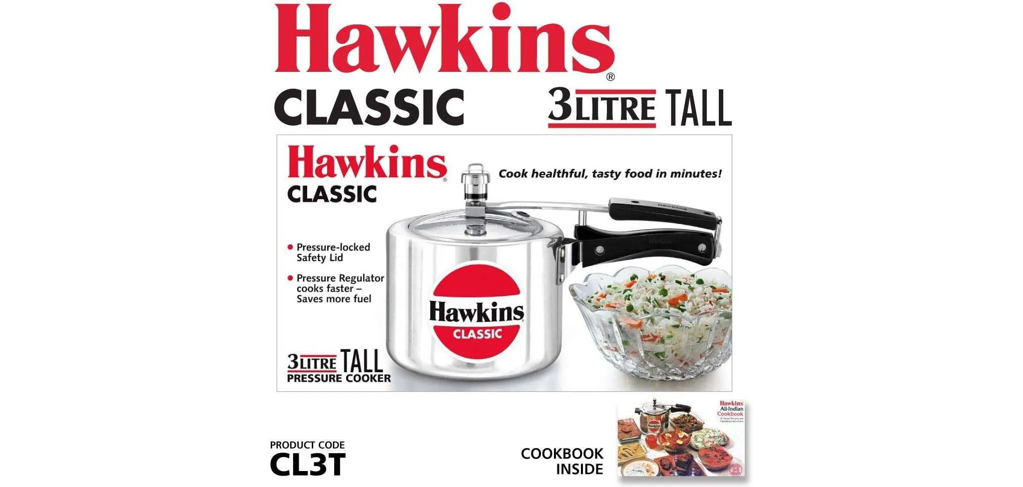 3L Aluminum Tall Pressure Cooker - Silver - Kaedas