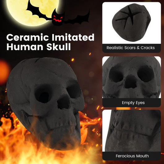 Halloween Fire Pit Skull Halloween Decoration-Black - Kaedas