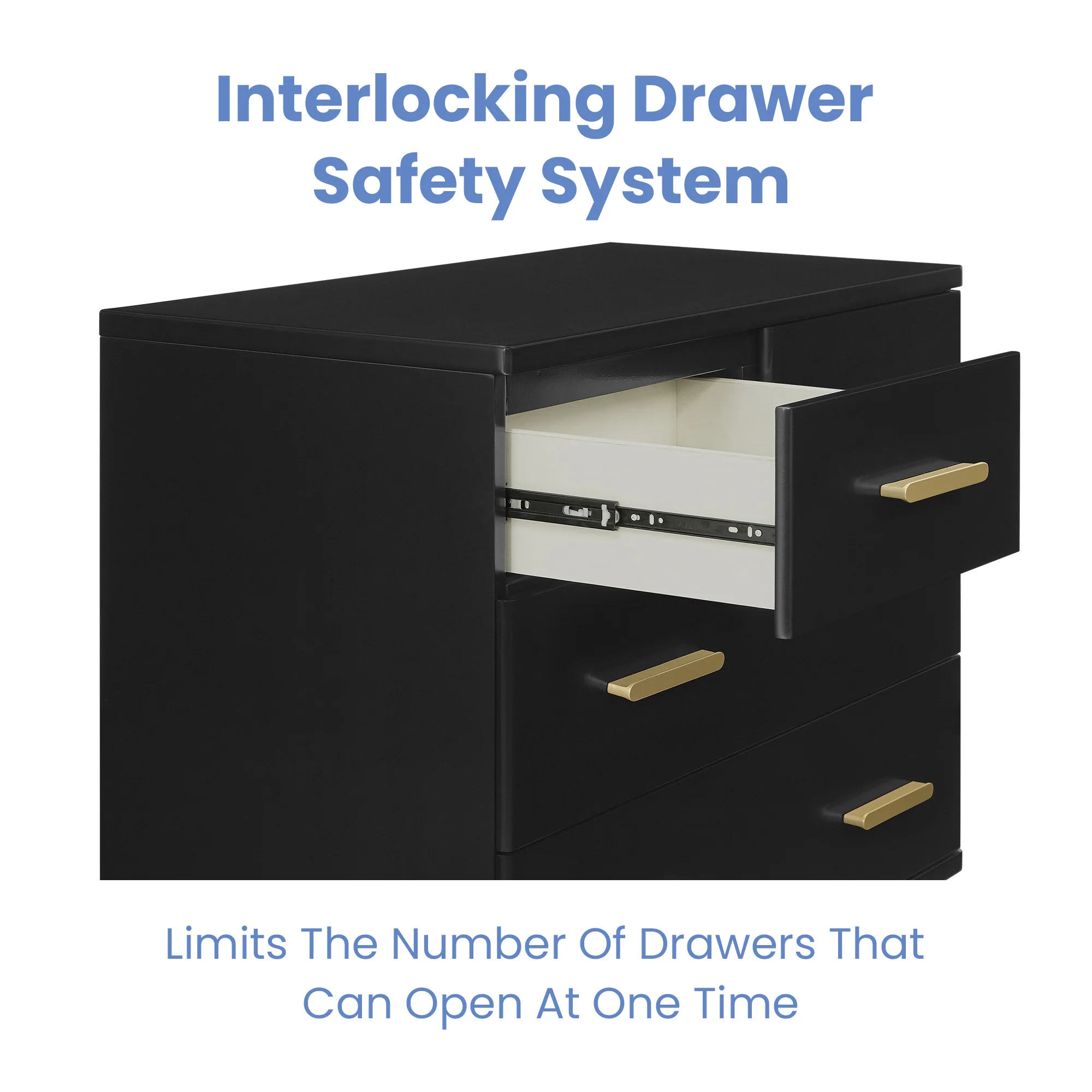 Sloane 4 Drawer Dresser With Changing Top and Interlocking Drawers - Ebony with Melted Bronze - Kaedas