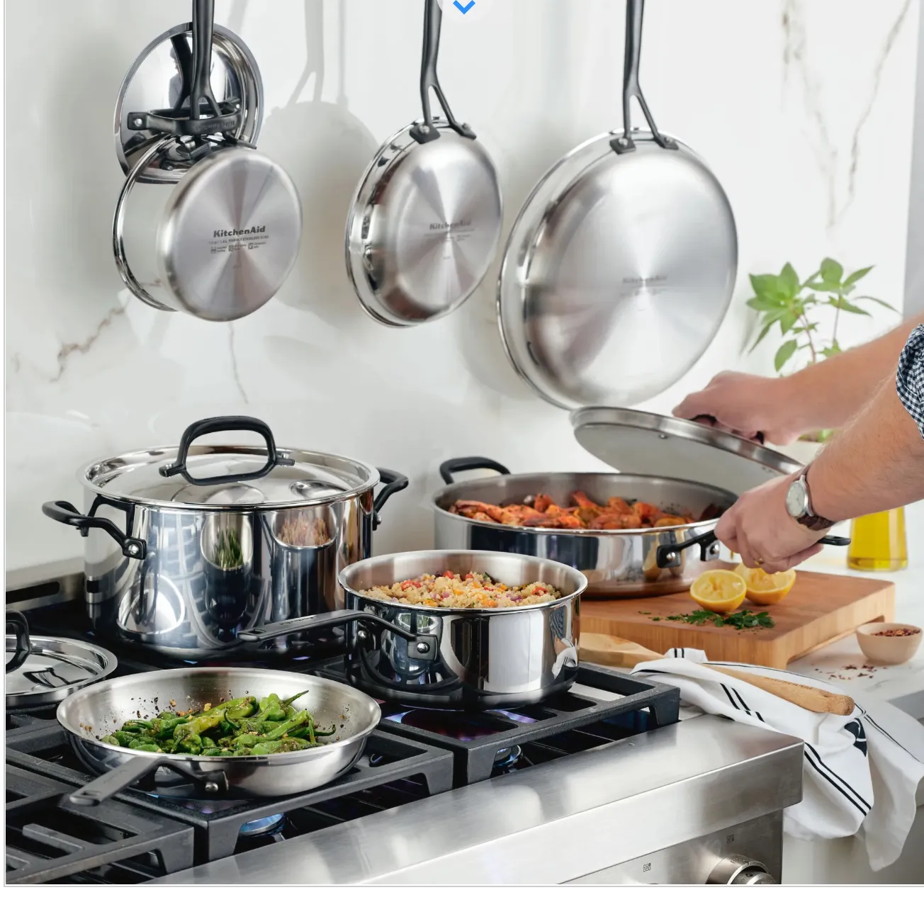 11-piece 5-ply Clad Stainless Steel Cookware Set- Silver - Kaedas