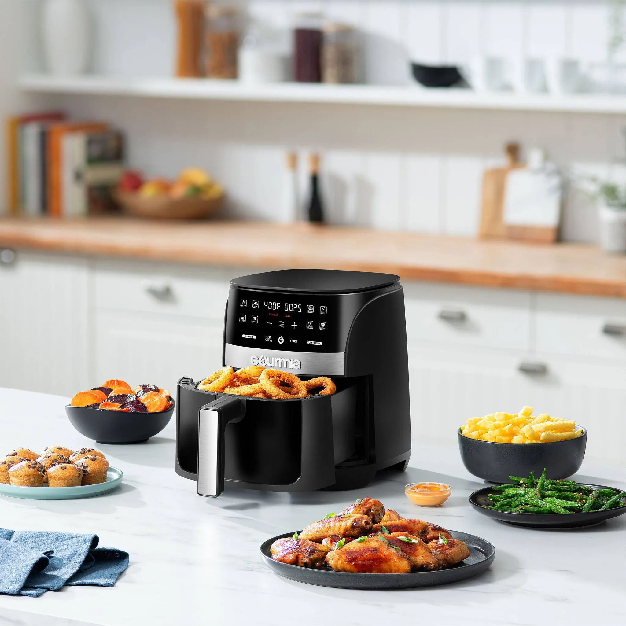 3qt Digital Air Fryer with 8 Presets & Guided Cooking - Kaedas