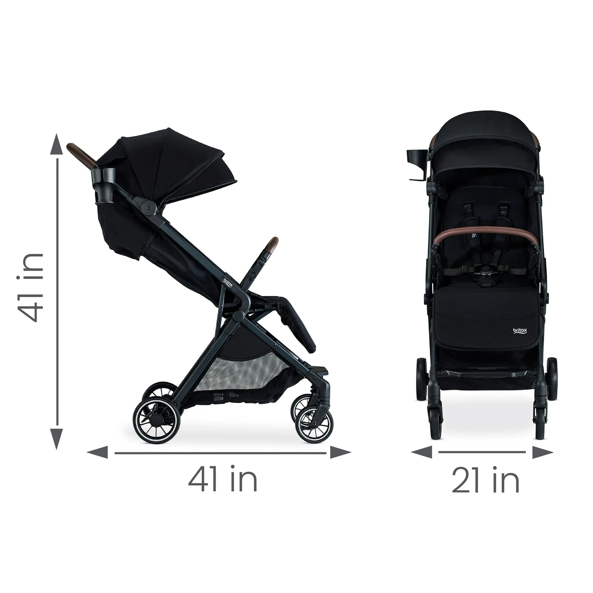Juniper Compact Stroller, Lightweight Fold-and-Go Design - Raven Black - Kaedas