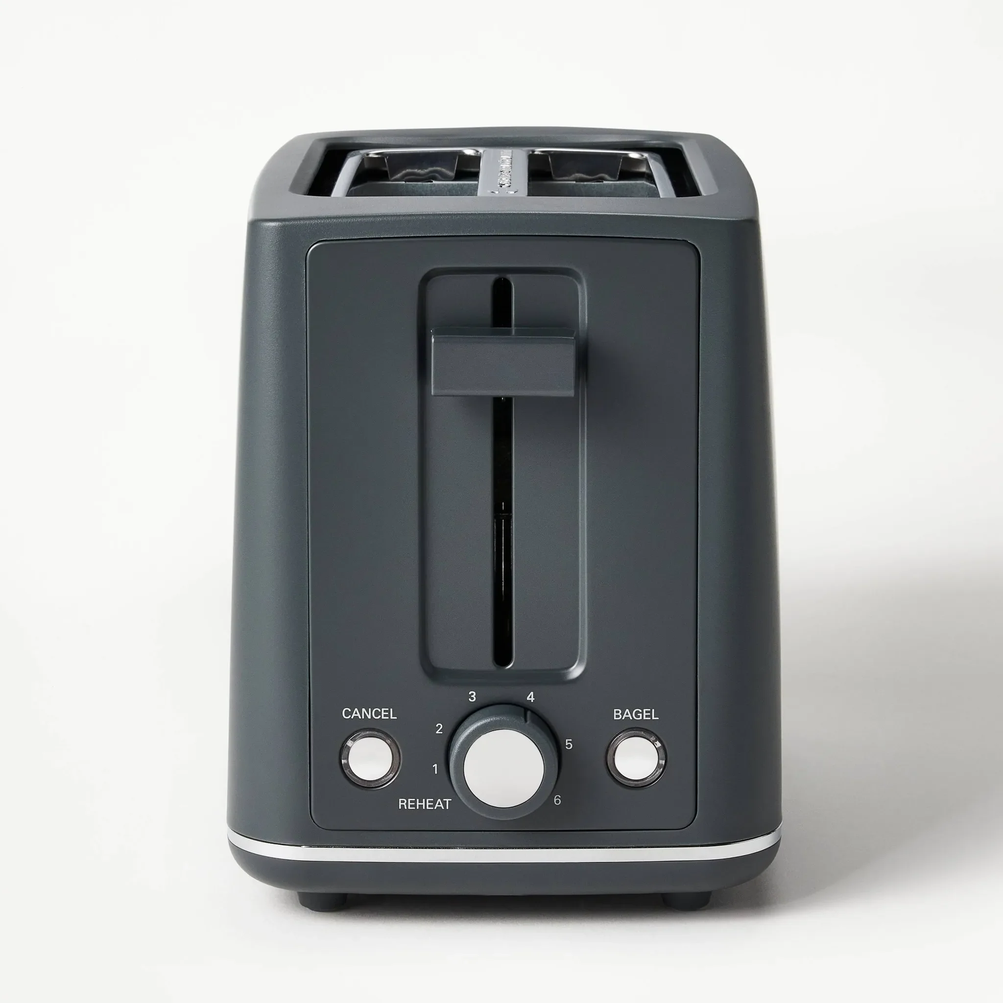 2 Slice Toaster with Thin Chrome Band - Gray - Kaedas