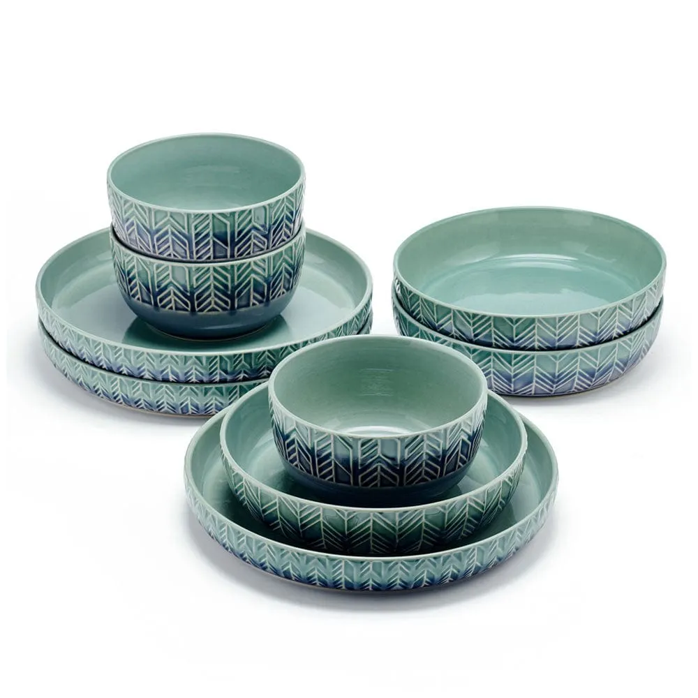 Osborne 9 Piece Dinnerware Bowl Set - Service for 3 - Kaedas